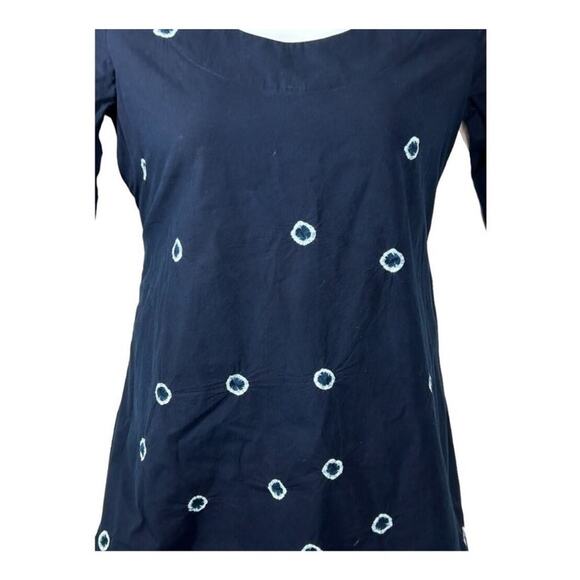 Twine X Prabartana Silk Cotton Blend Tunic Mini Dress Navy Blue, Tie-Dye, Medium - Picture 4 of 15